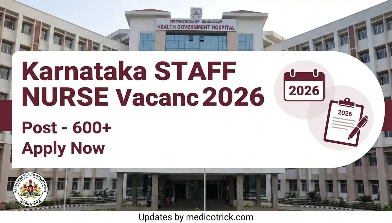 Karnataka Govt Staff Nurse Bharti 2026: 600 Vacancies Announced | Salary ₹24,395 | Apply Online Now