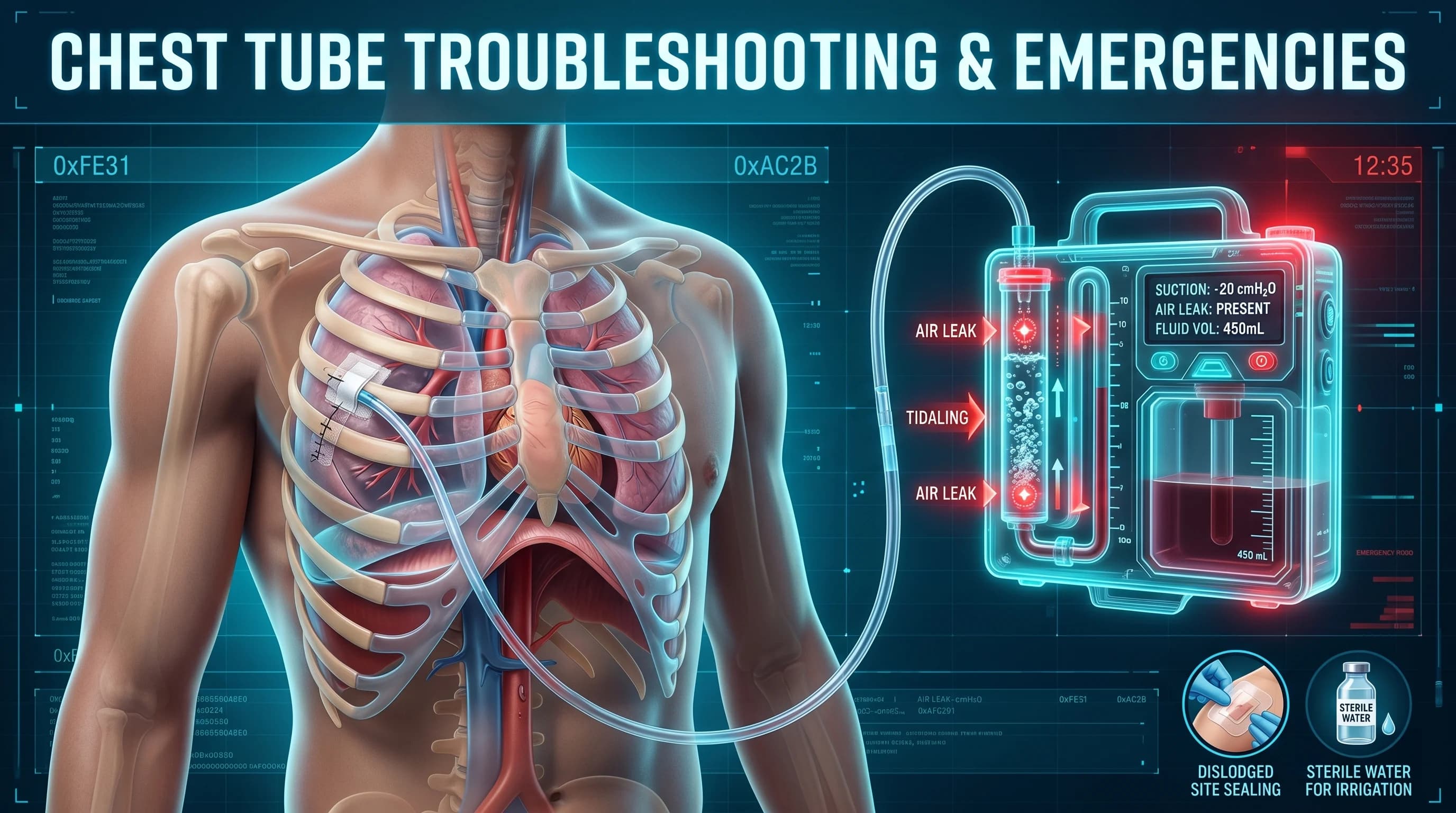 Chest Tube Troubleshooting & Emergencies: NCLEX Cheat Sheet