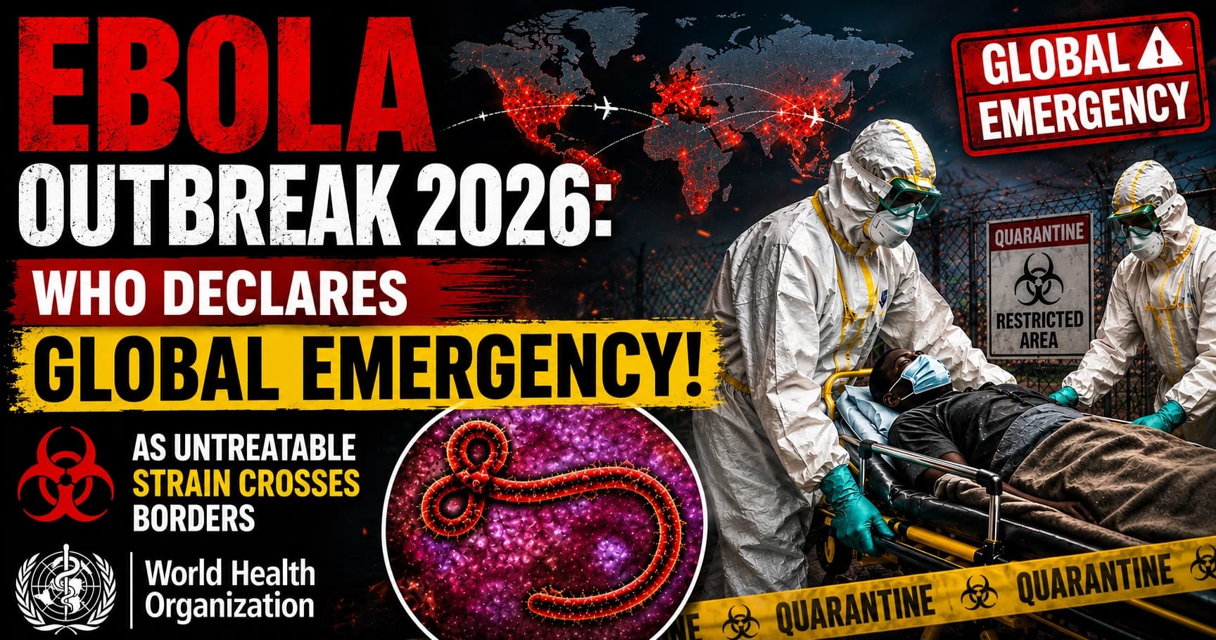 Ebola Outbreak 2026: WHO Declares Global Emergency as Untreatable Strain Crosses Borders